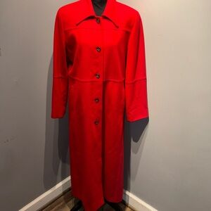 Harve Bernard Red Wool Blend‎ long Pea Dress Coat Sz10P Career Rory Gilmore